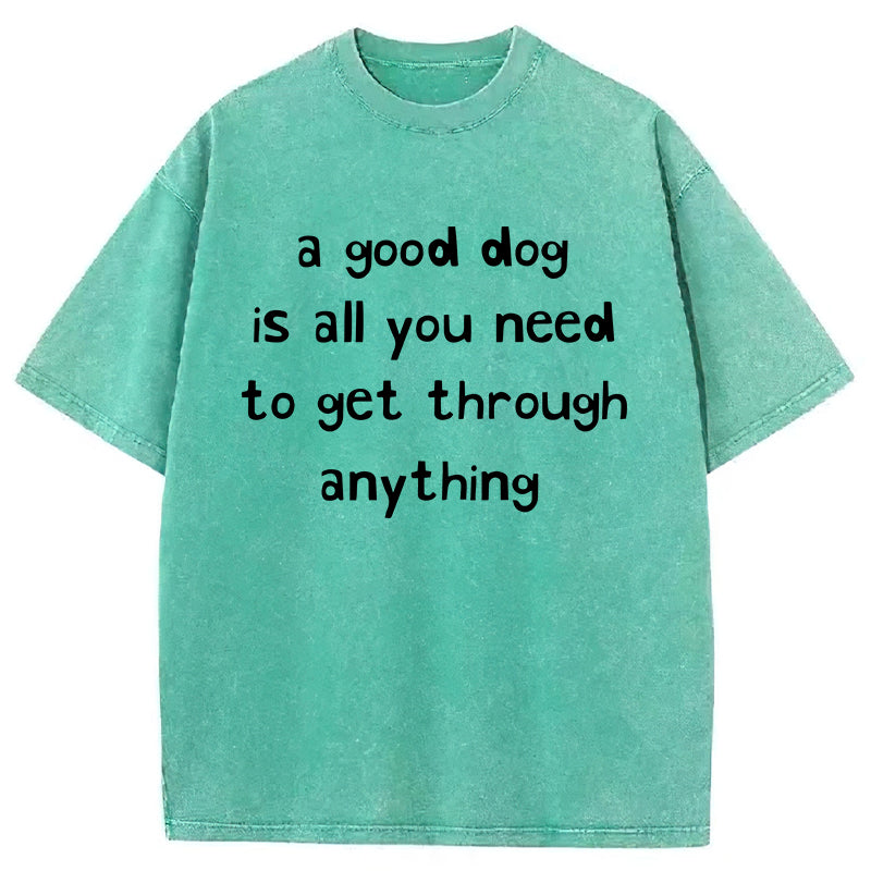 A Good Dog Is All You Need To Get Through Anything Washed Unisex Tee