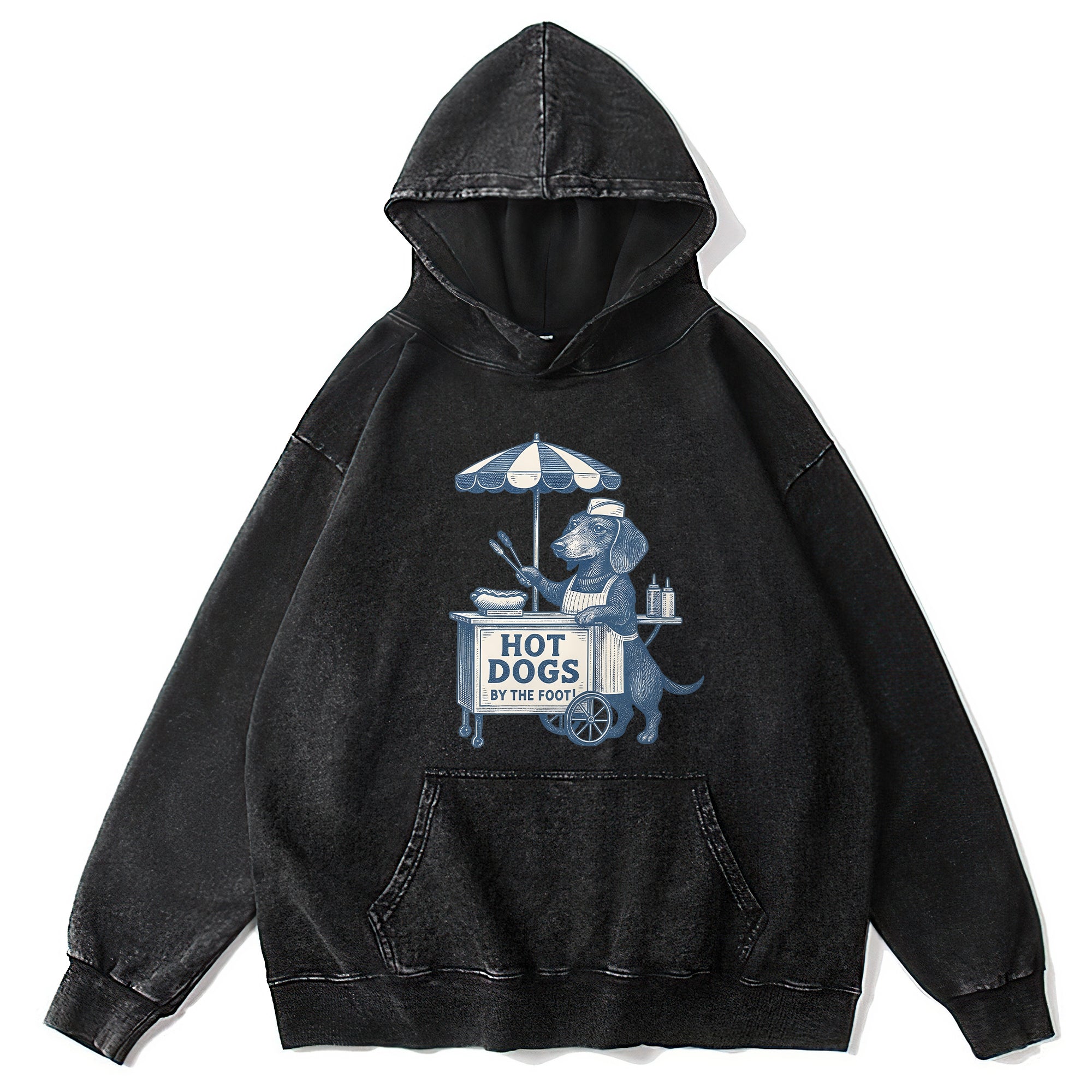 Hot Dogs By The Foot Washed Unisex Hoodie