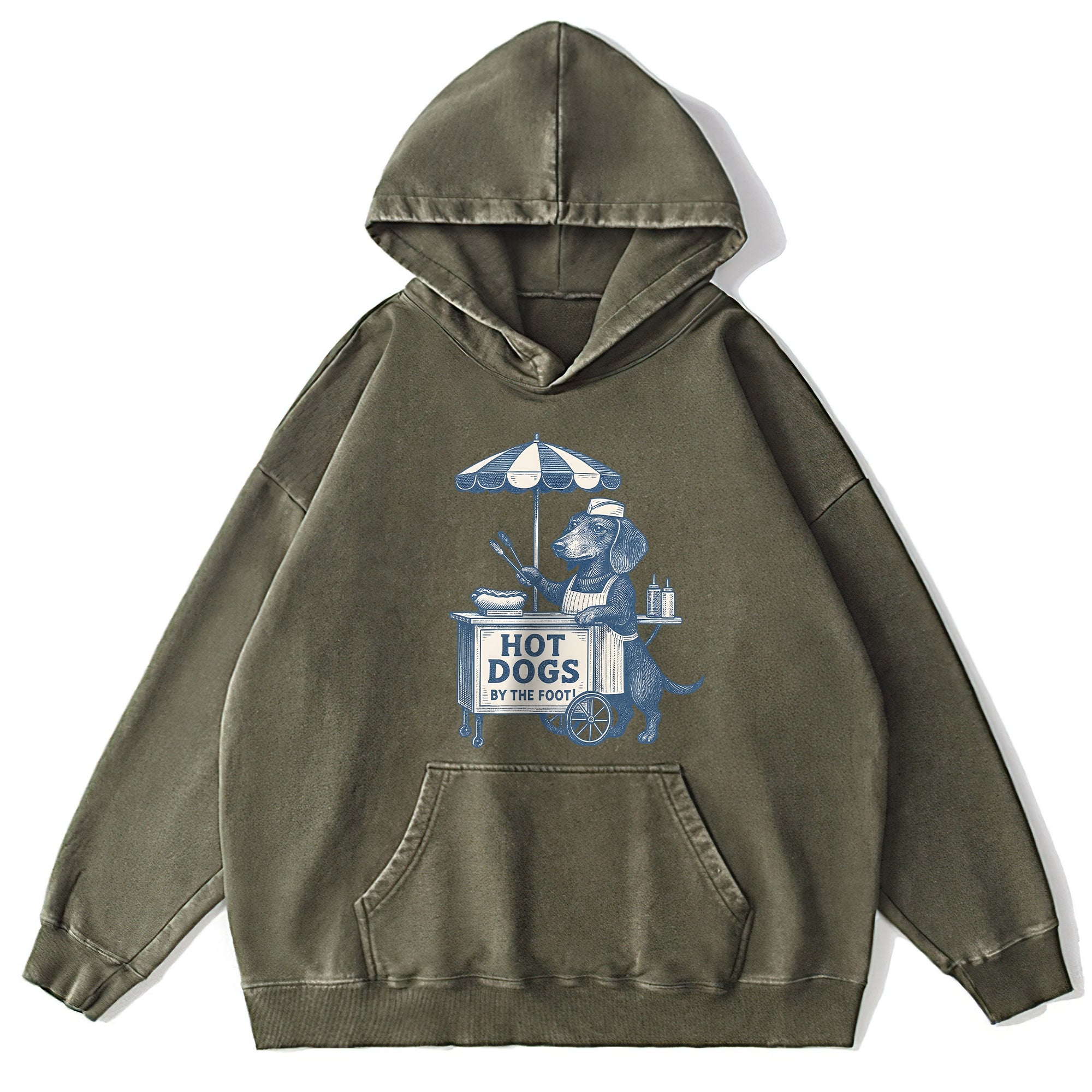 Hot Dogs By The Foot Washed Unisex Hoodie