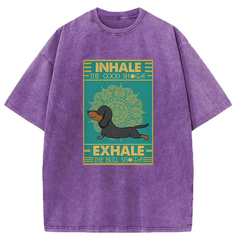 Inhale The Good Shit Exhale The Bull Shit Washed Unisex Tee