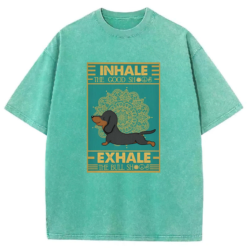 Inhale The Good Shit Exhale The Bull Shit Washed Unisex Tee