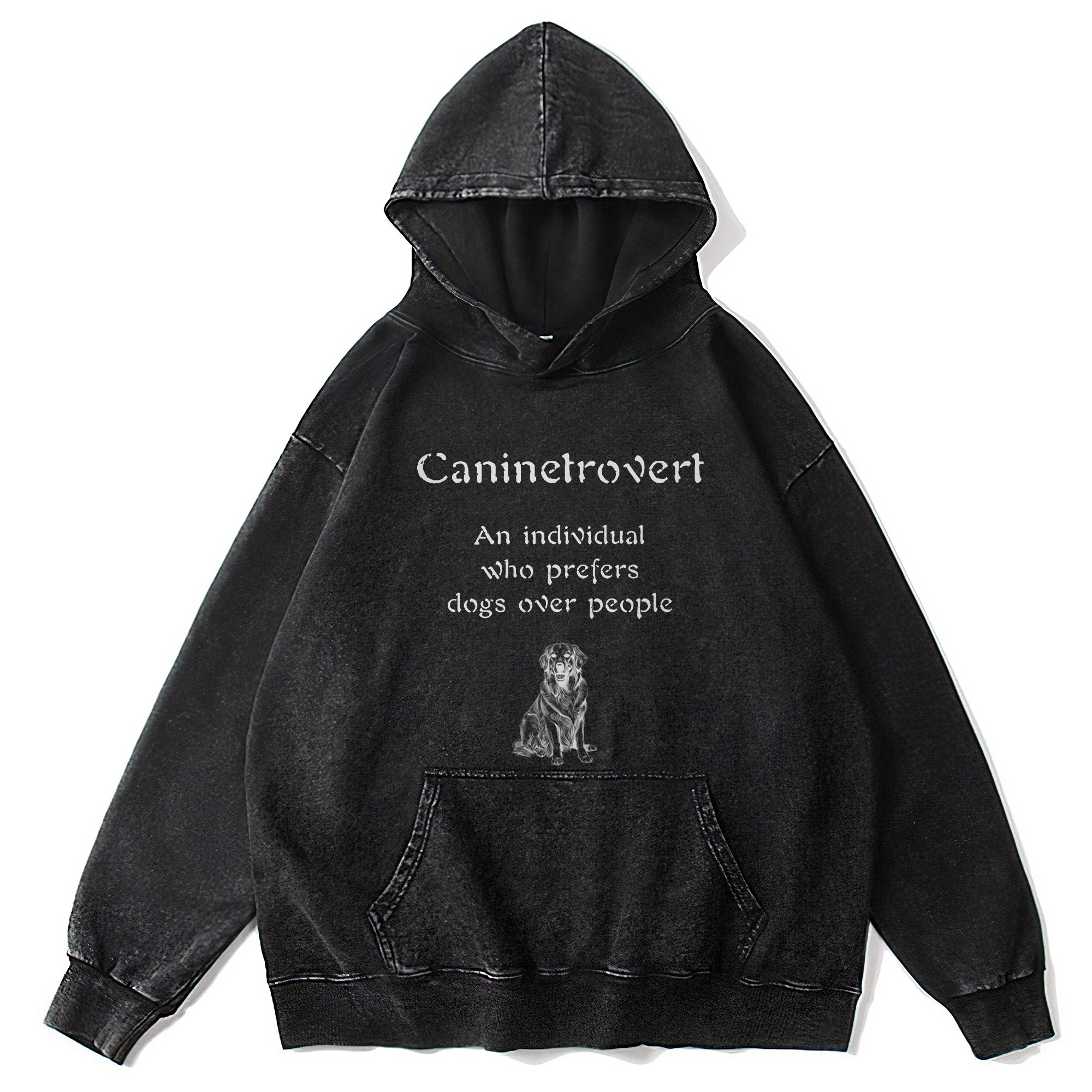 Caninetrovert Washed Unisex Hoodie