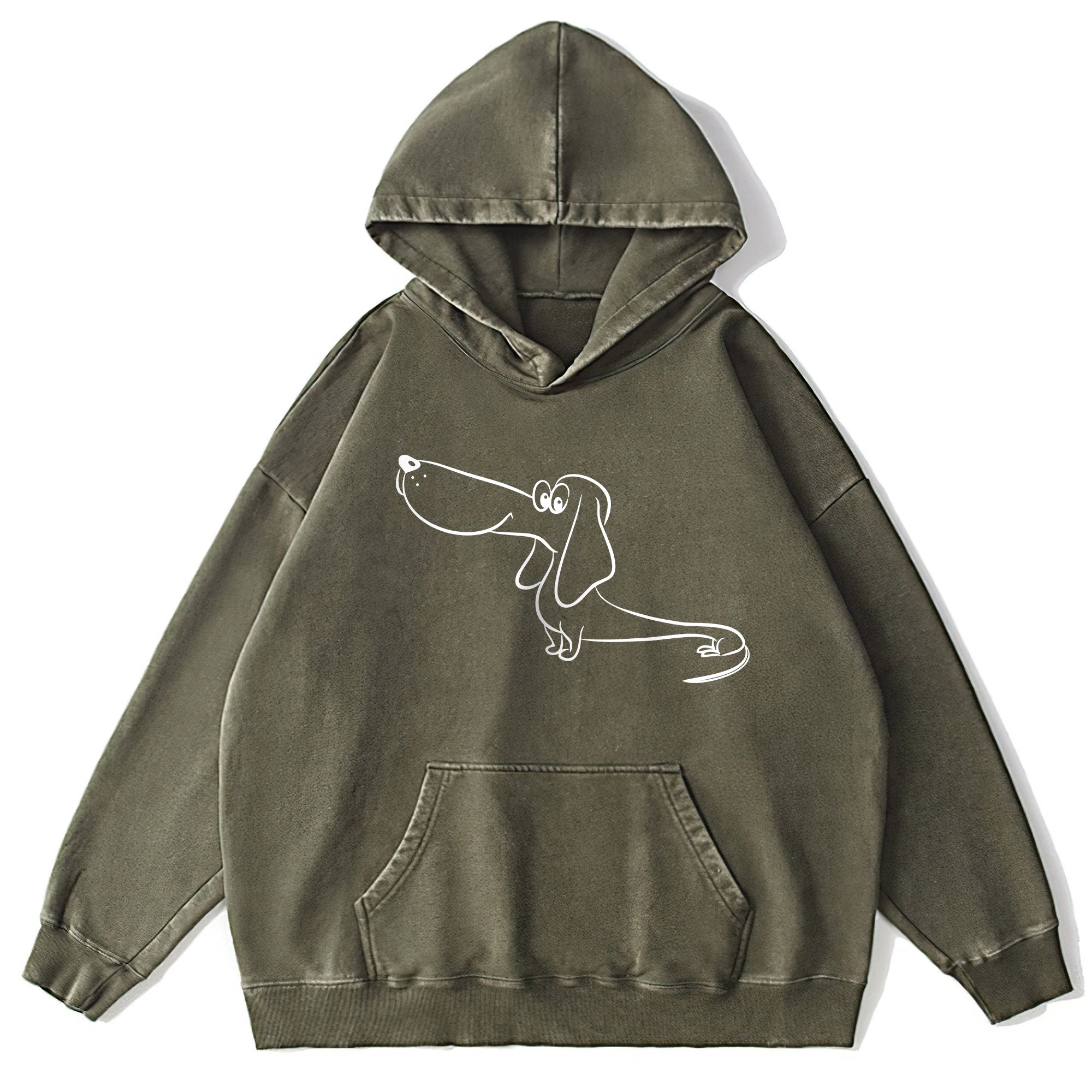 Funny Dog Sketch Washed Unisex Hoodie