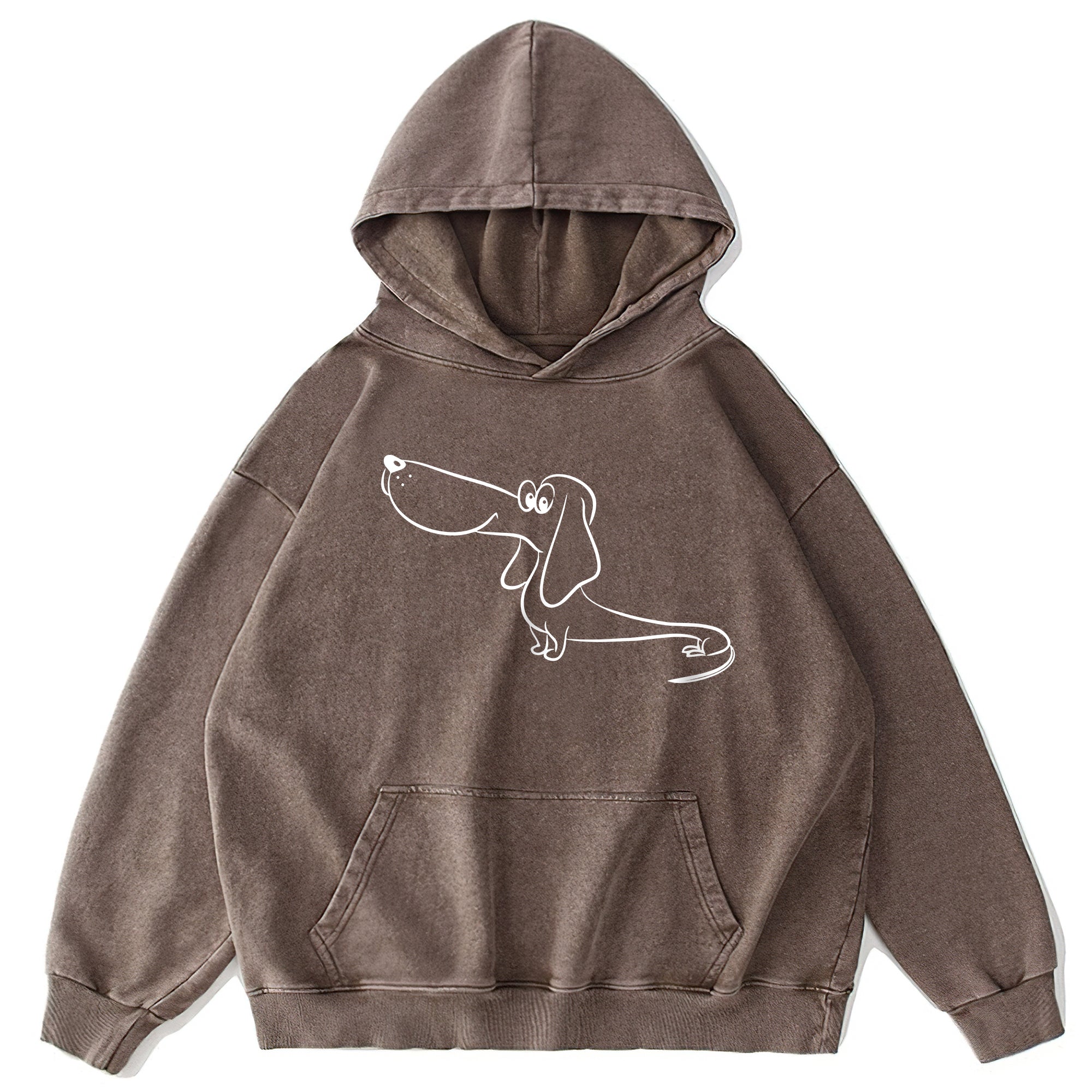 Funny Dog Sketch Washed Unisex Hoodie