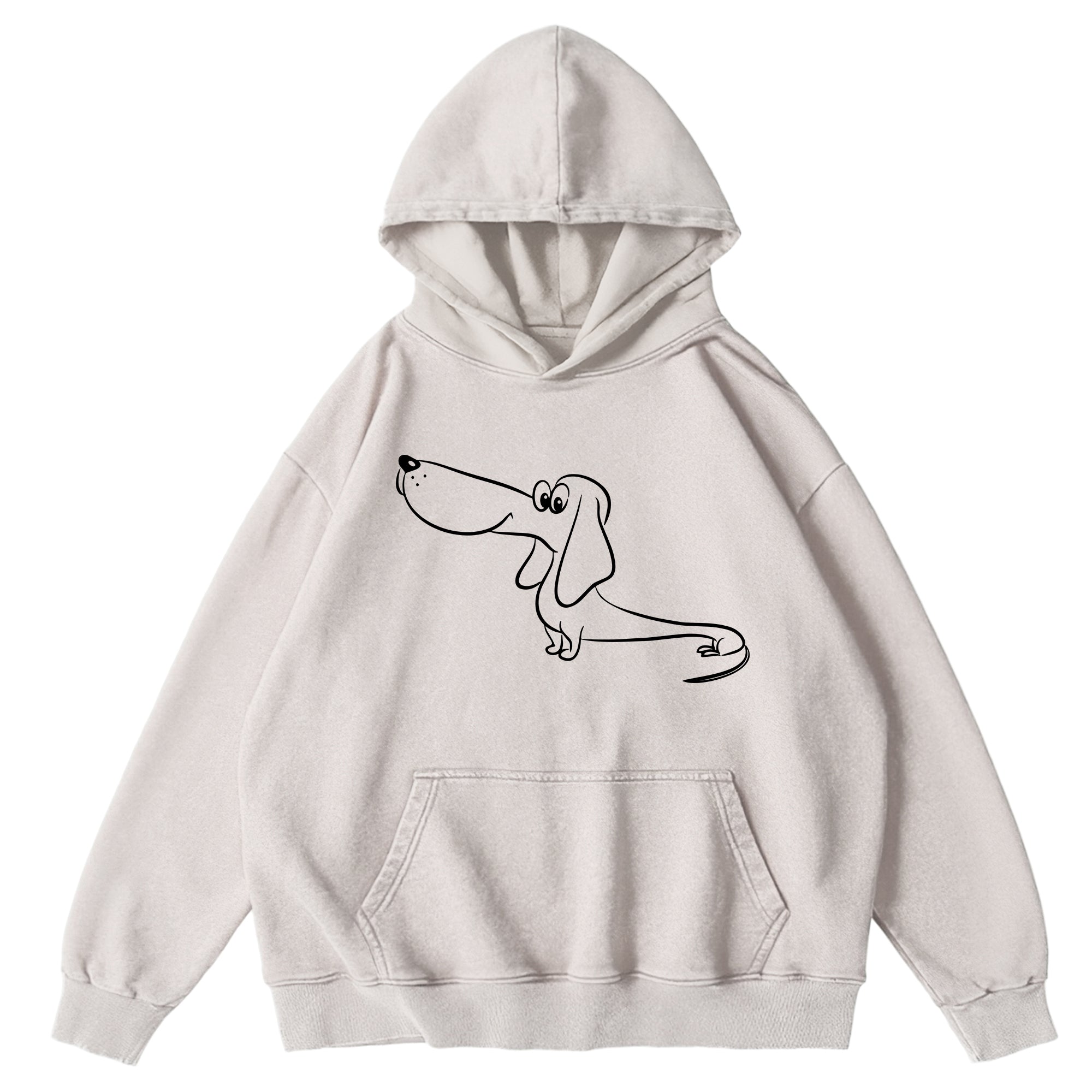 Funny Dog Sketch Washed Unisex Hoodie