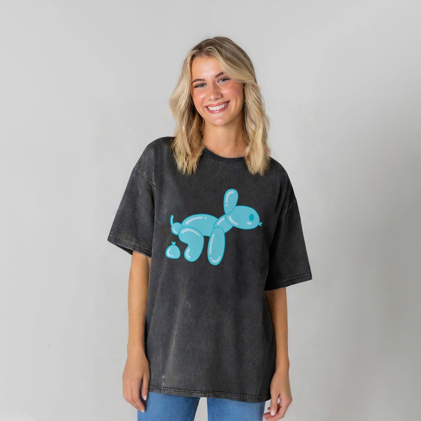 Balloon Dog Poop Washed Unisex Tee