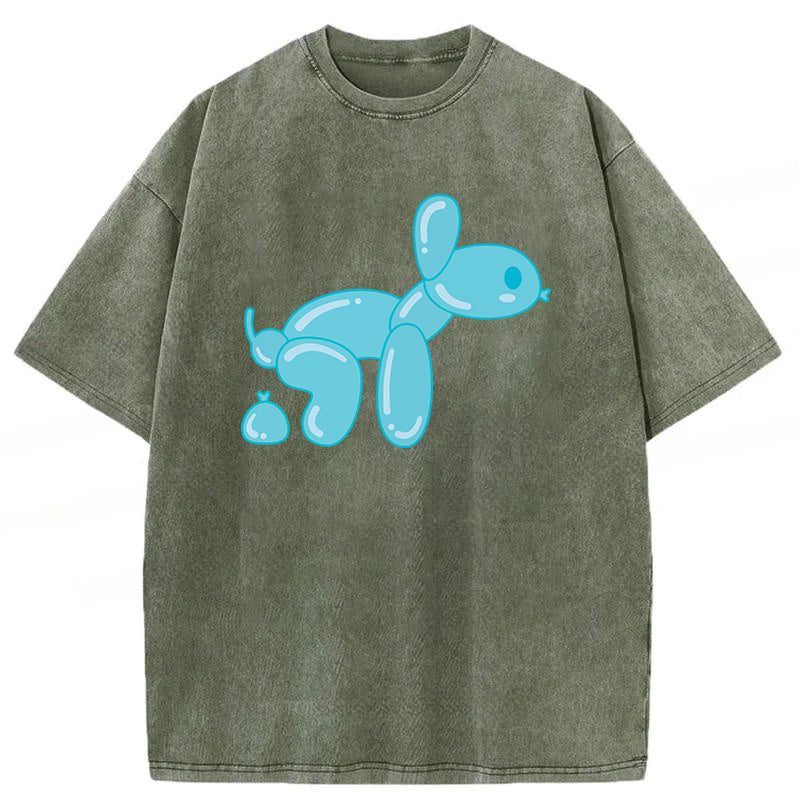 Balloon Dog Poop Washed Unisex Tee