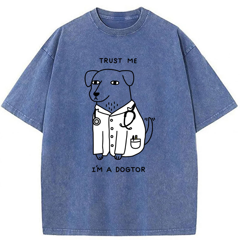 Trust Me I'm A Dogtor Washed Unisex Tee
