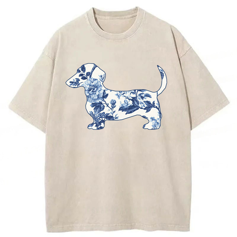 Dachshund Washed Unisex Tee