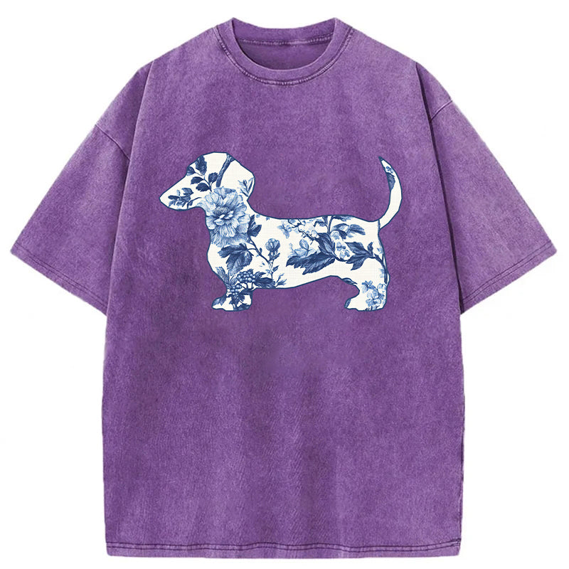 Dachshund Washed Unisex Tee