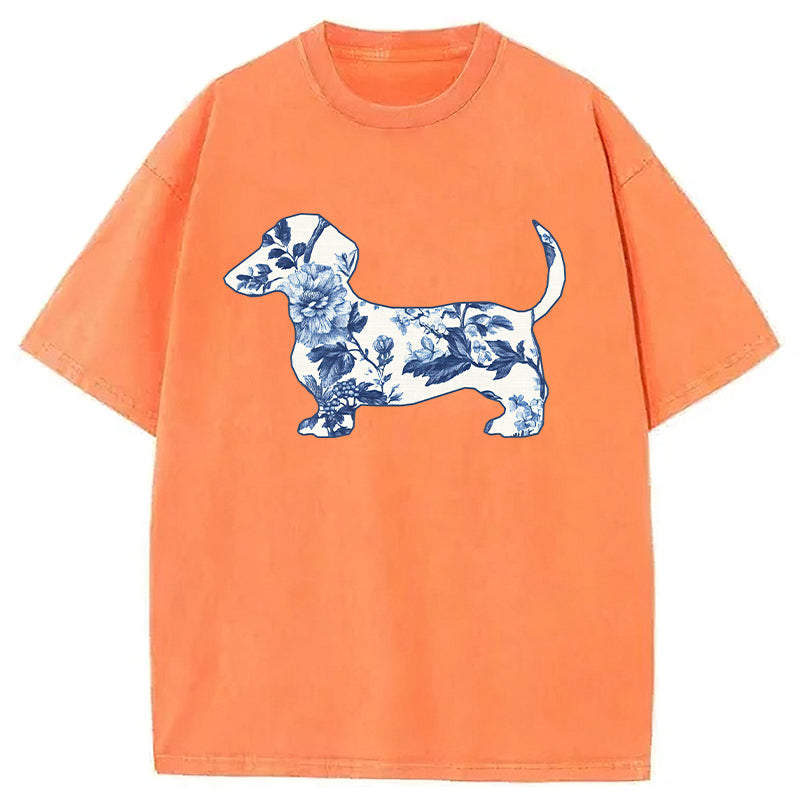Dachshund Washed Unisex Tee