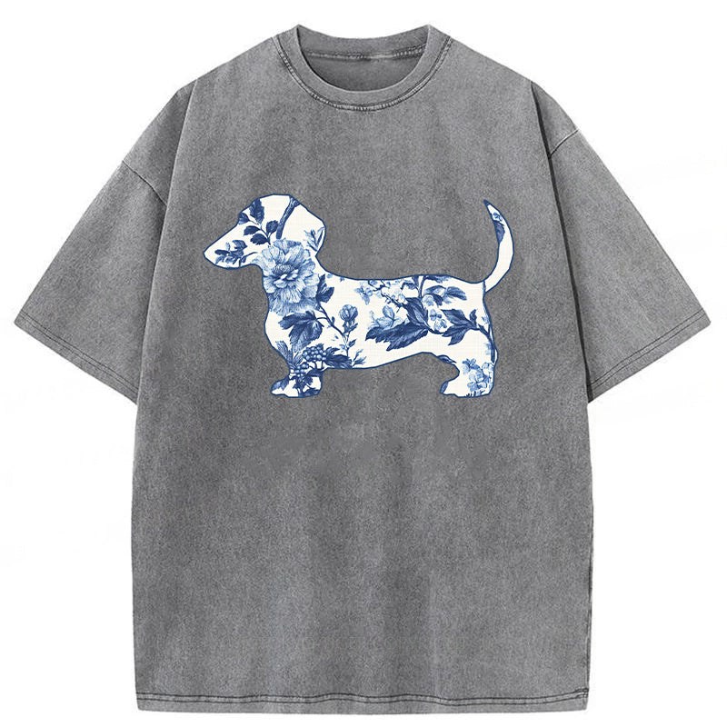 Dachshund Washed Unisex Tee
