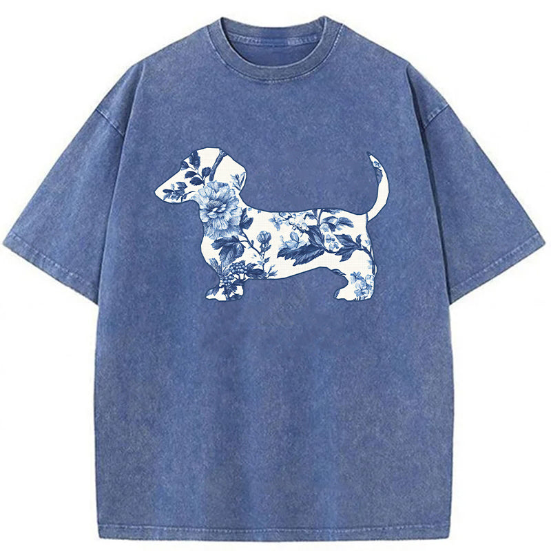 Dachshund Washed Unisex Tee