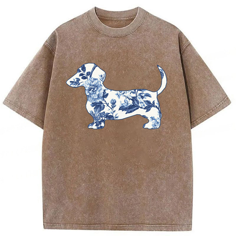 Dachshund Washed Unisex Tee