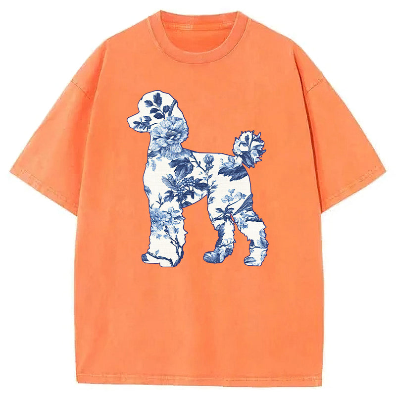 Floral Poodle Washed Unisex Tee