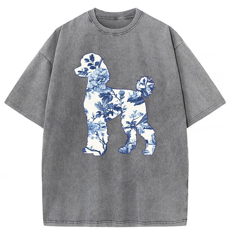 Floral Poodle Washed Unisex Tee