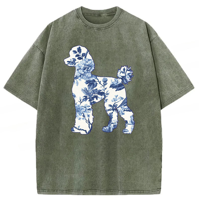 Floral Poodle Washed Unisex Tee