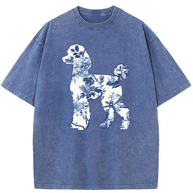 Floral Poodle Washed Unisex Tee