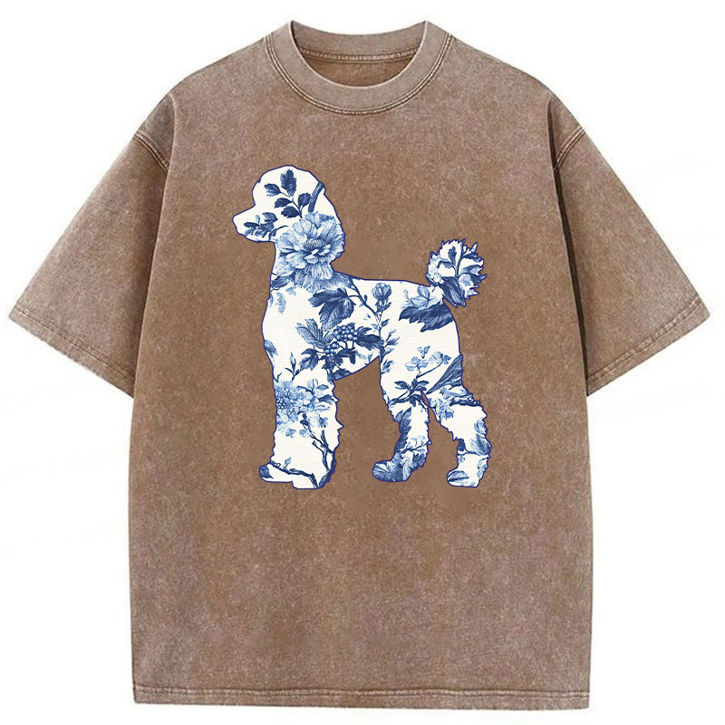 Floral Poodle Washed Unisex Tee