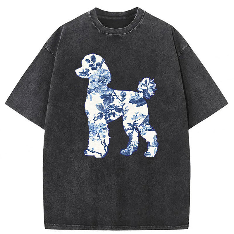 Floral Poodle Washed Unisex Tee