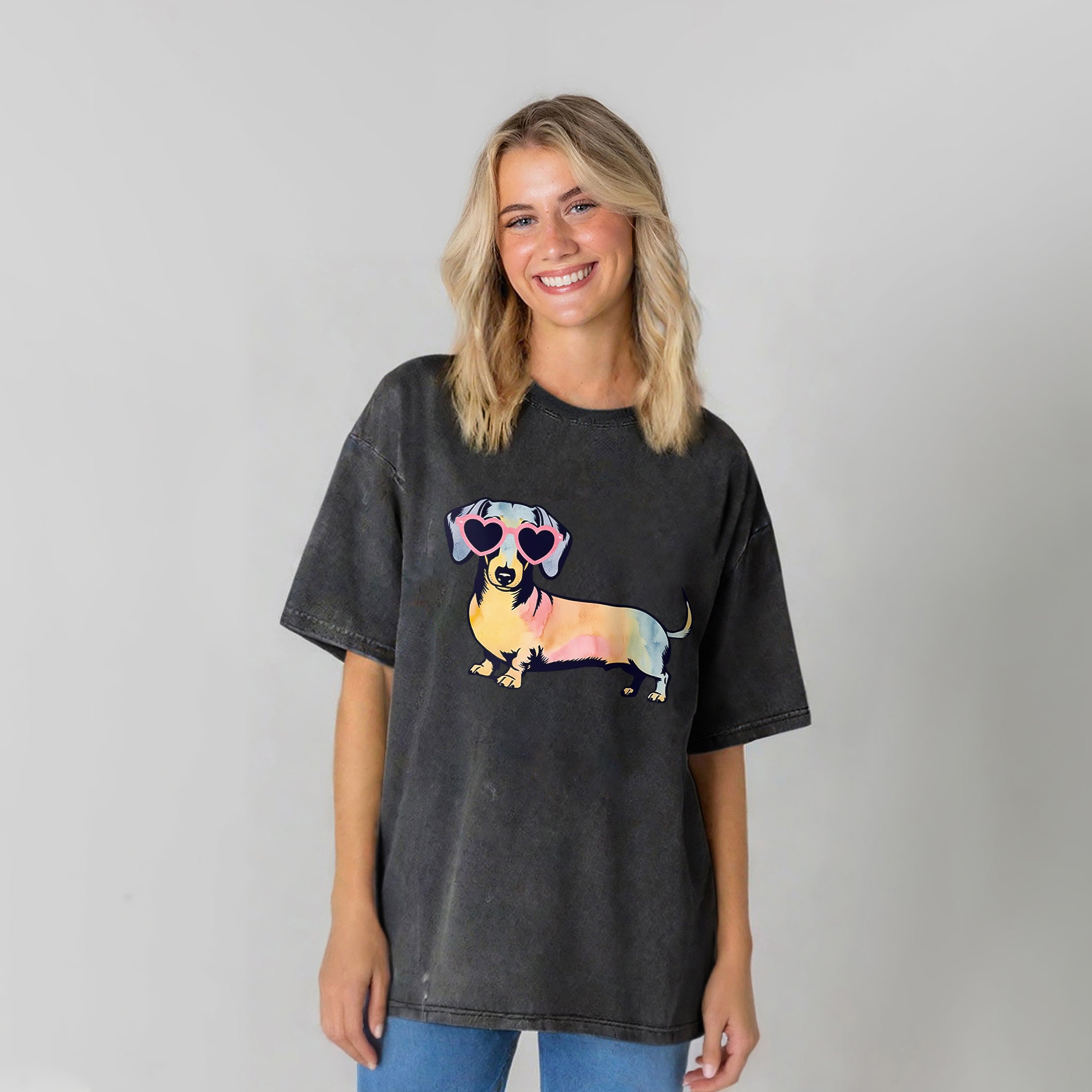 Dachshund Washed Unisex Tee