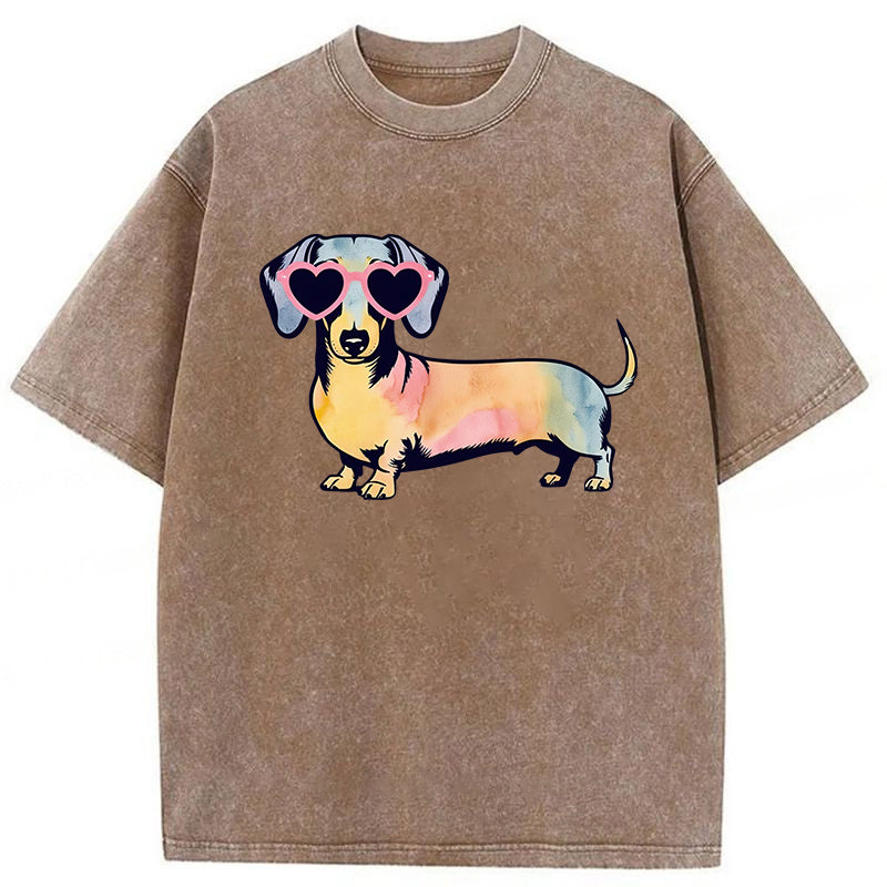 Dachshund Washed Unisex Tee