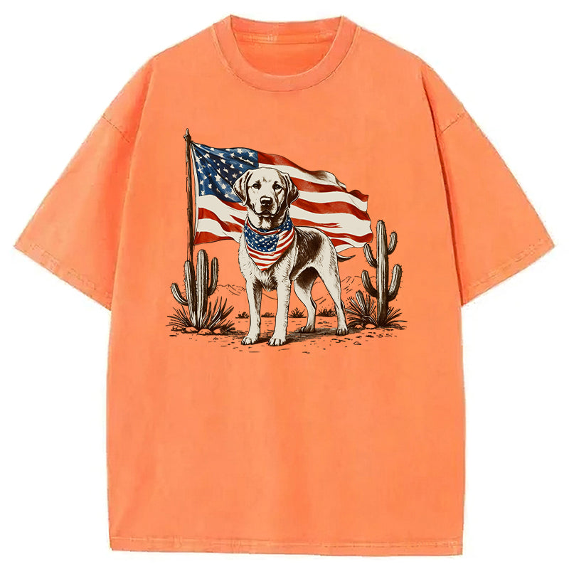Labrador 4th Of July Washed Unisex Tee