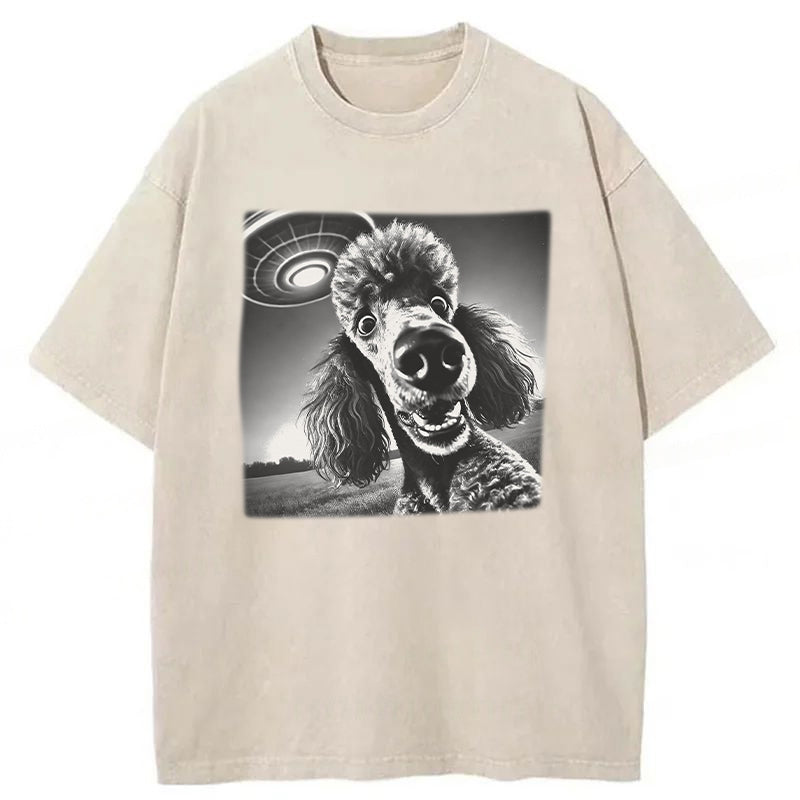 UFO Poodle Washed Unisex Tee