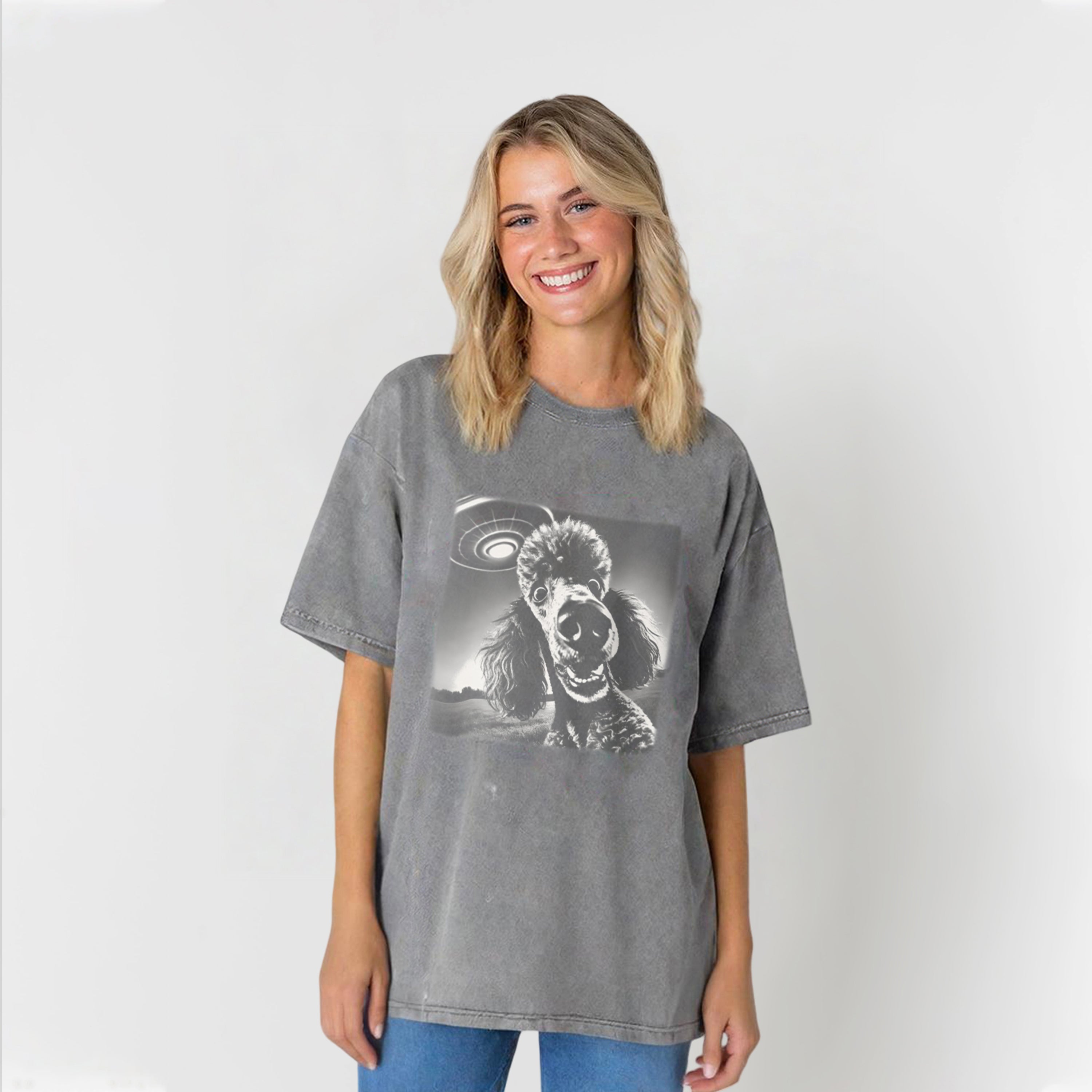 UFO Poodle Washed Unisex Tee