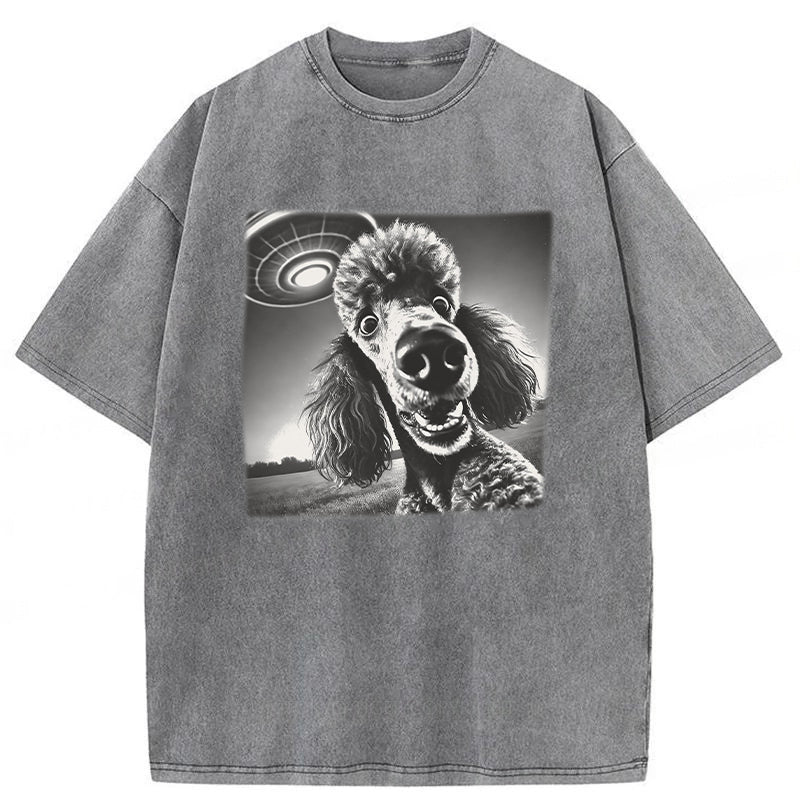 UFO Poodle Washed Unisex Tee