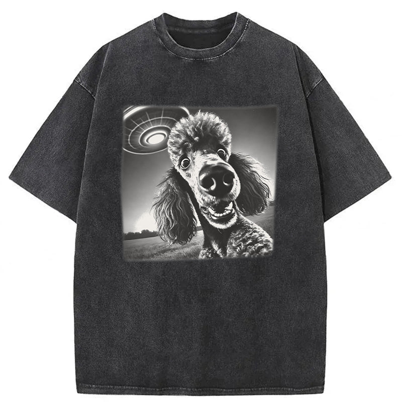 UFO Poodle Washed Unisex Tee