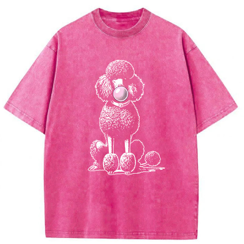 Bubble Gum Poodle Washed Unisex Tee