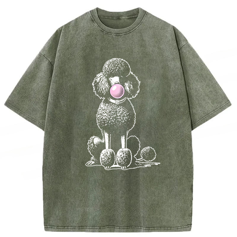 Bubble Gum Poodle Washed Unisex Tee