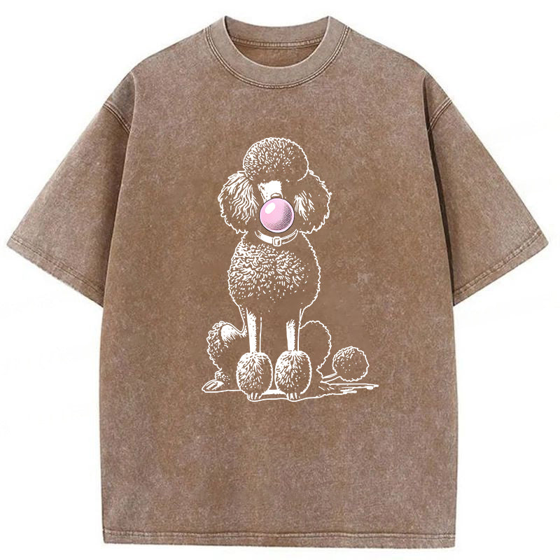 Bubble Gum Poodle Washed Unisex Tee