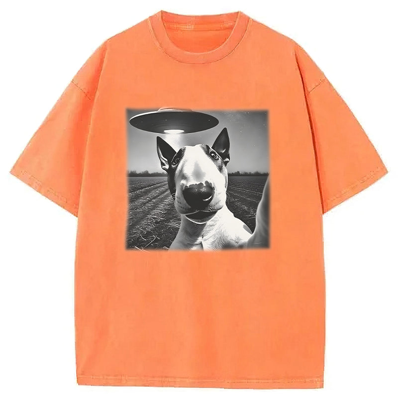 English Bull Terrier UFO Washed Unisex Tee