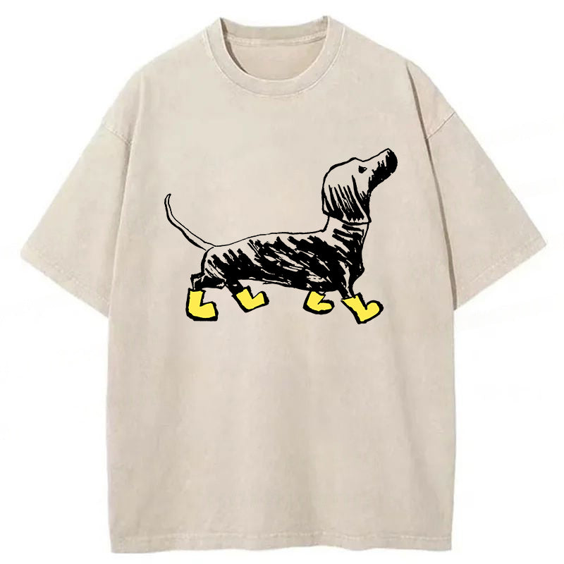 Dachshund Washed Unisex Tee
