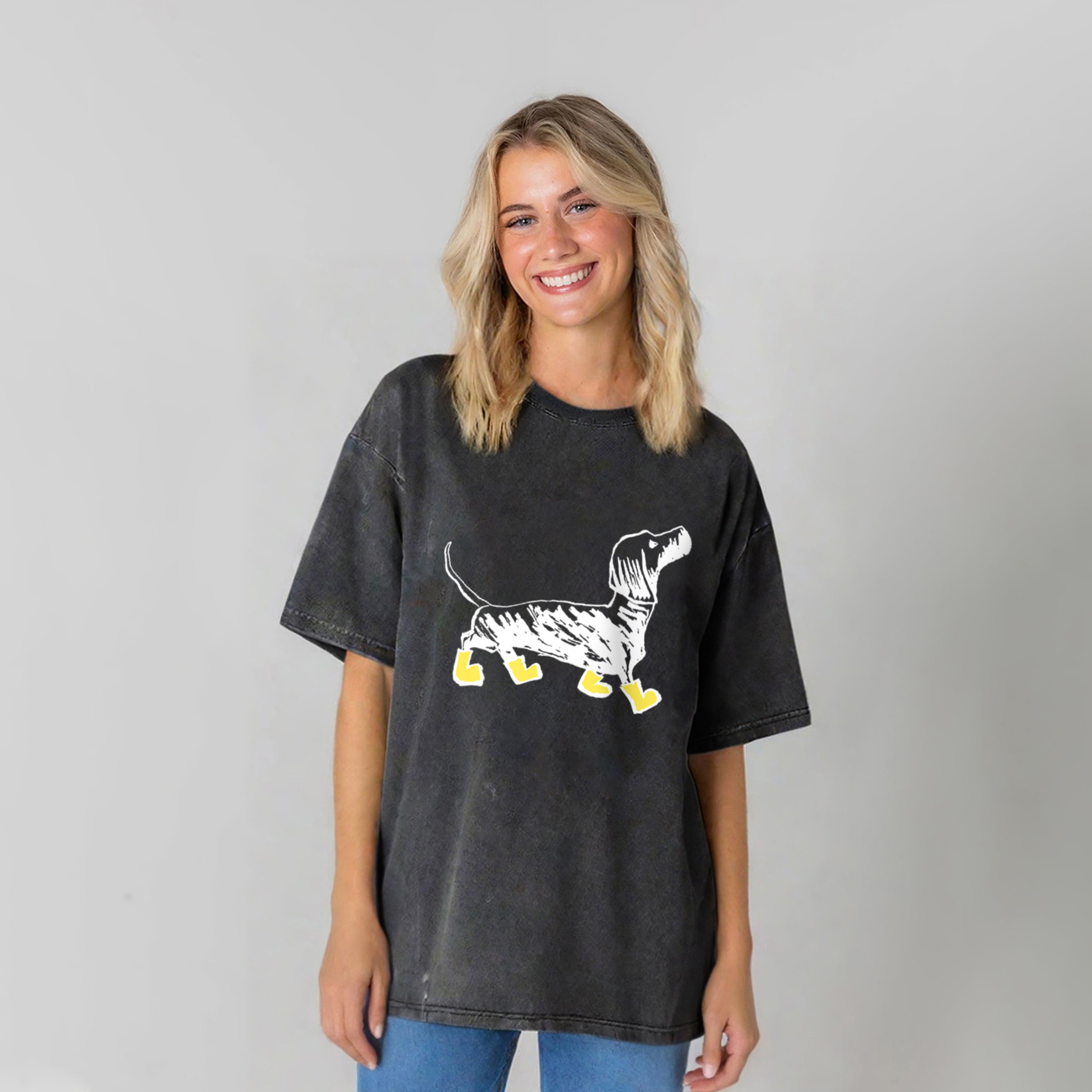 Dachshund Washed Unisex Tee