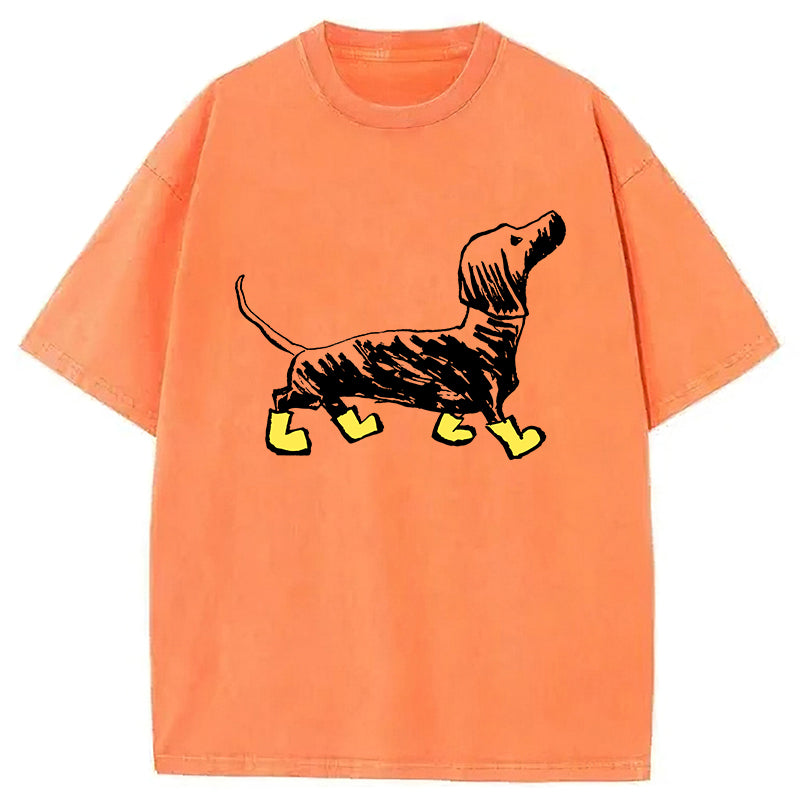 Dachshund Washed Unisex Tee
