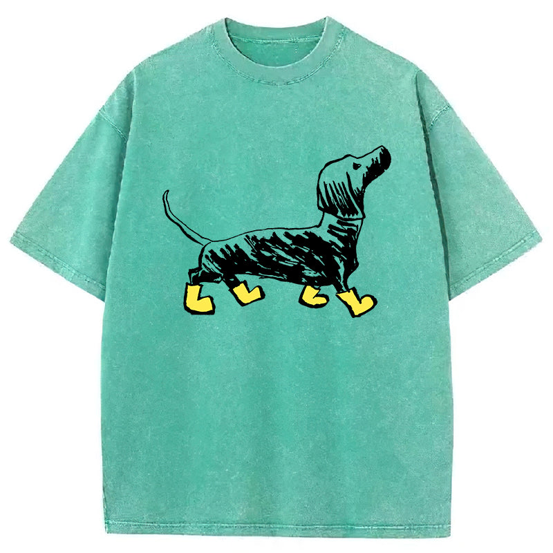 Dachshund Washed Unisex Tee