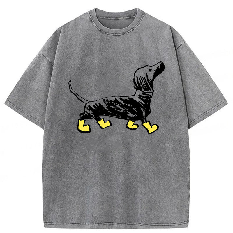 Dachshund Washed Unisex Tee