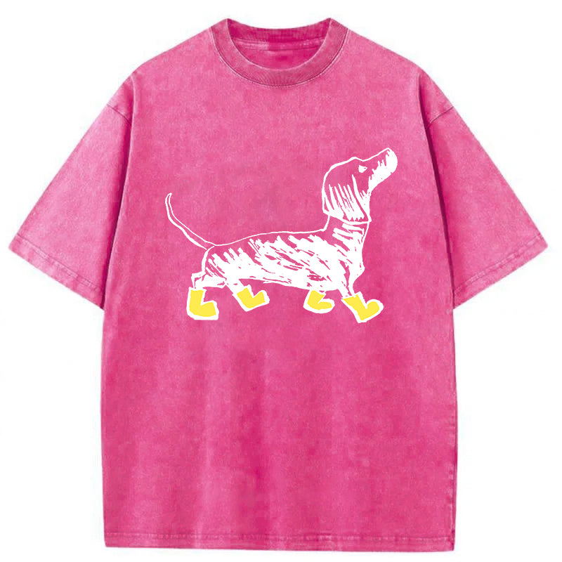 Dachshund Washed Unisex Tee