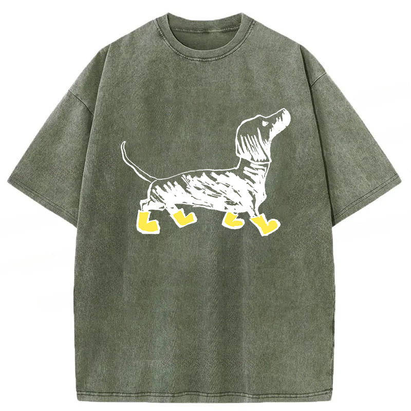 Dachshund Washed Unisex Tee