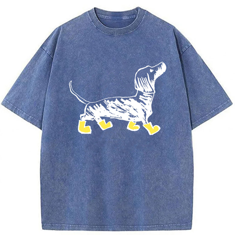 Dachshund Washed Unisex Tee