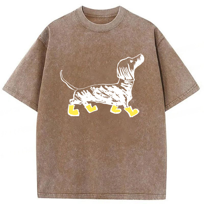 Dachshund Washed Unisex Tee