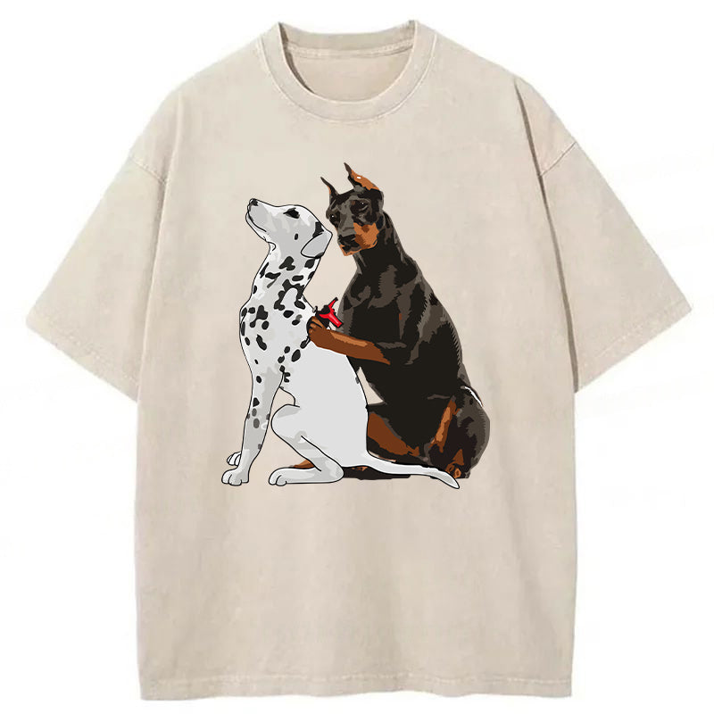 Funny Tattooed Dalmatian Washed Unisex Tee