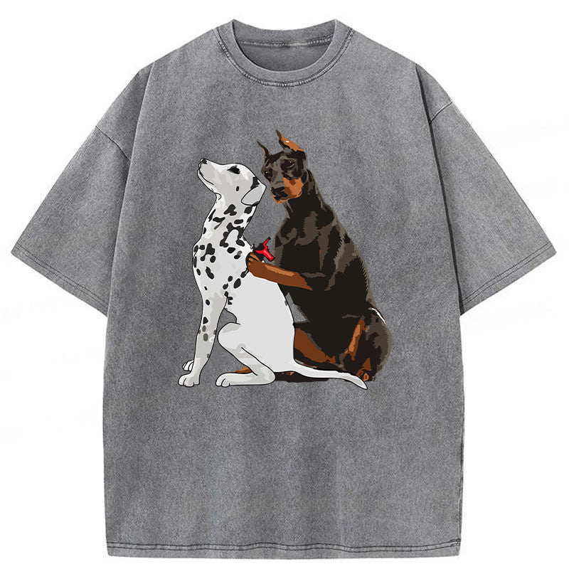 Funny Tattooed Dalmatian Washed Unisex Tee