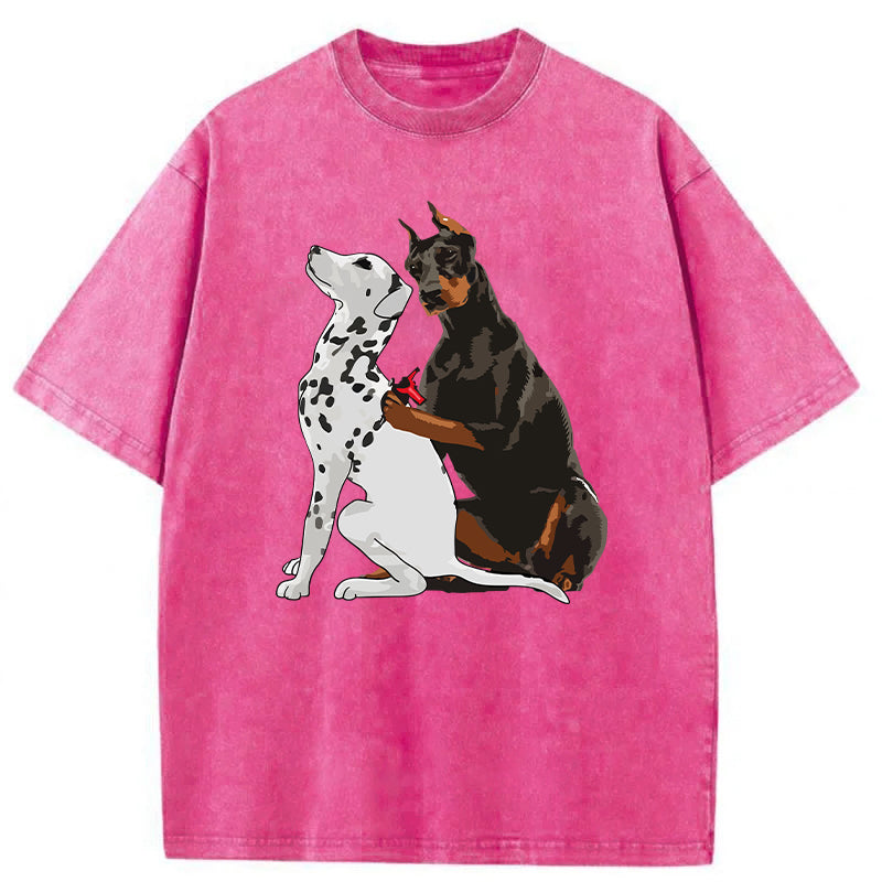 Funny Tattooed Dalmatian Washed Unisex Tee