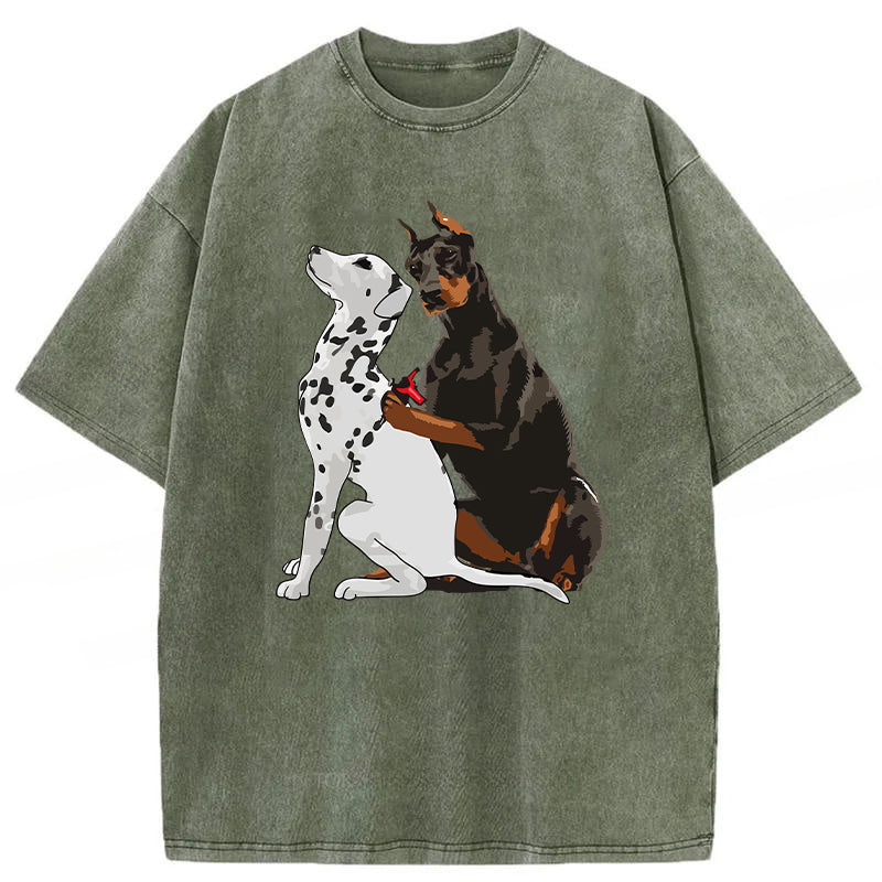 Funny Tattooed Dalmatian Washed Unisex Tee