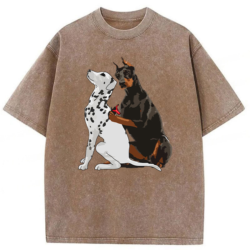 Funny Tattooed Dalmatian Washed Unisex Tee