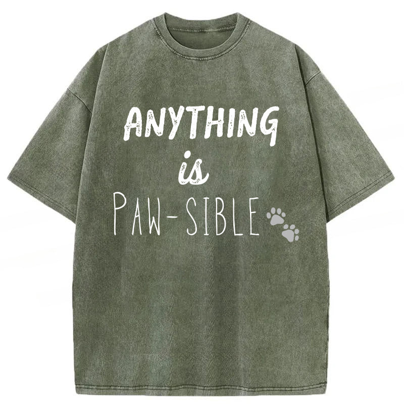 ANYTHING Is PAW-SIBLE Washed Unisex Tee